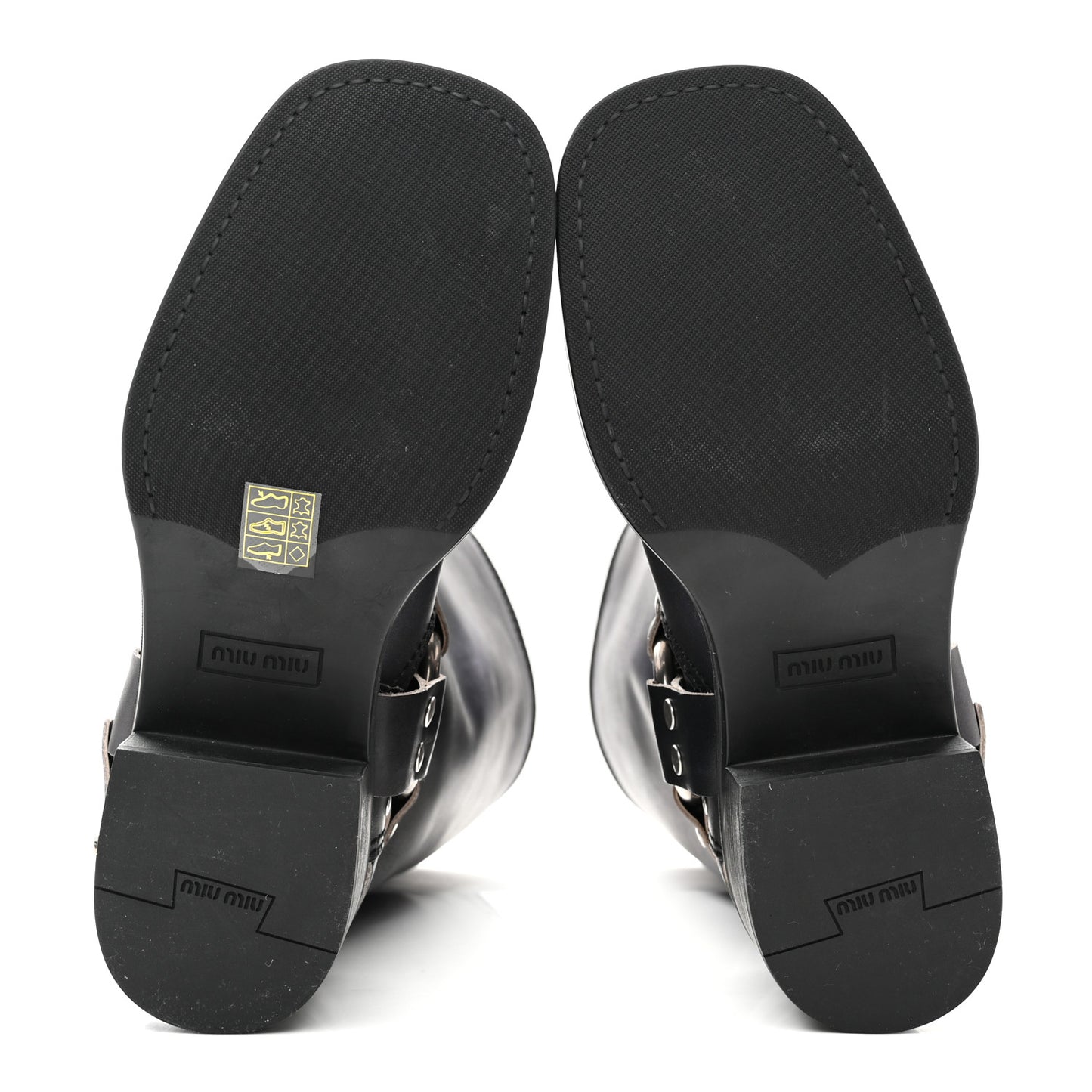 Calfskin Harness Boots 38 Black