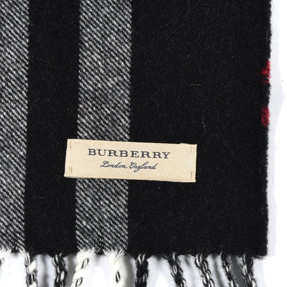 Burberry Cashmere Giant Check Fringe Scarf Navy 5 of 5