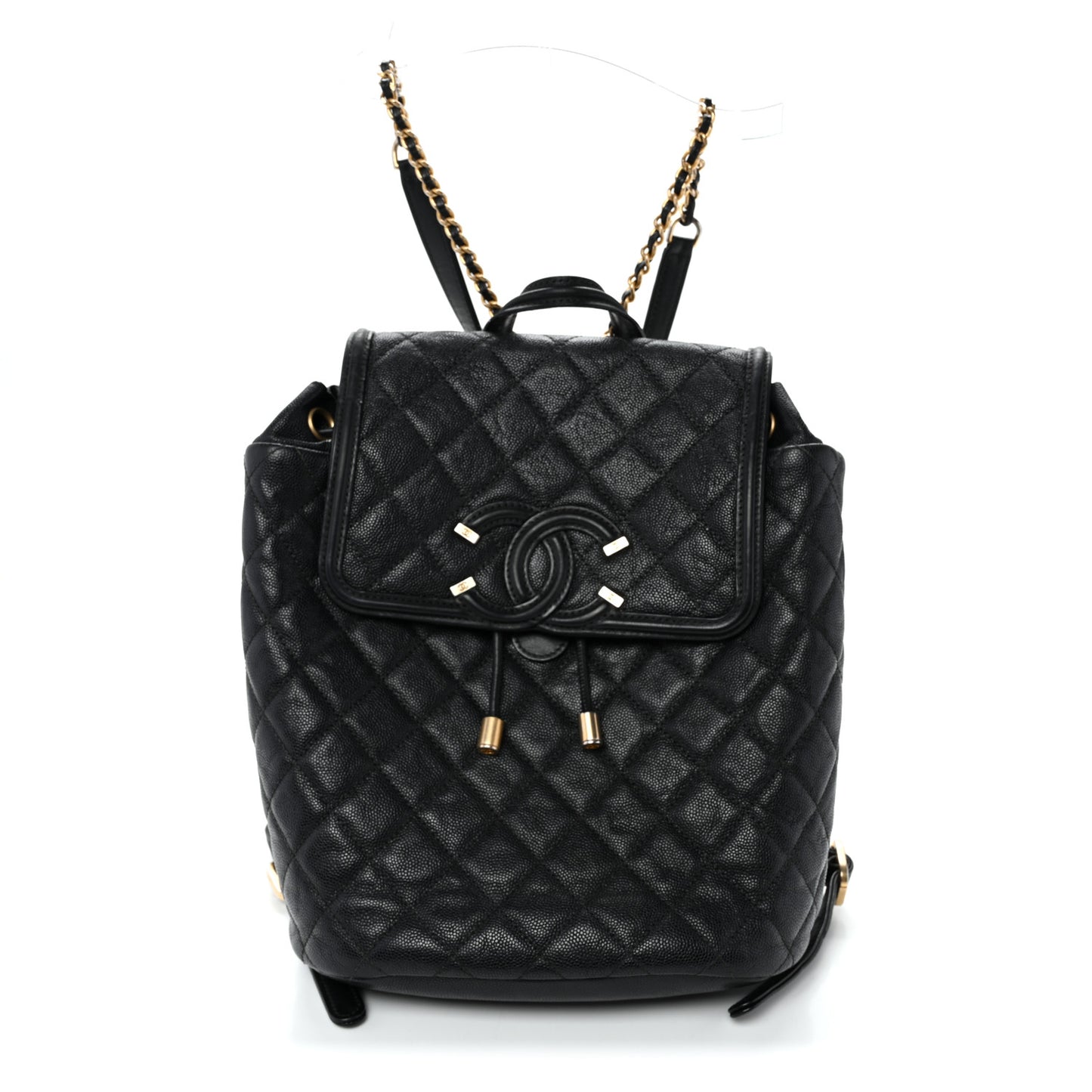 Caviar Quilted Small Filigree Backpack Black
