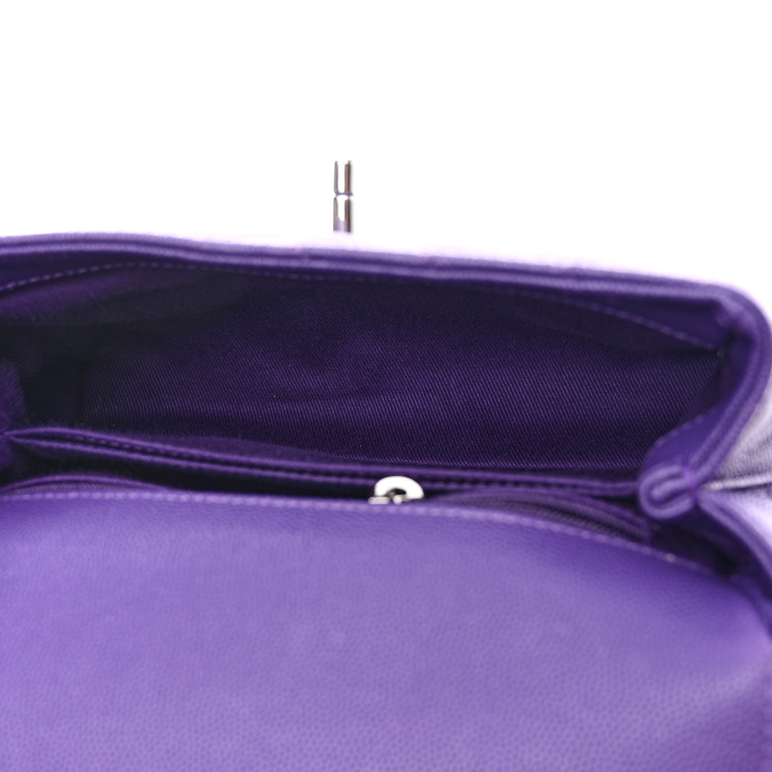 Chanel Caviar Chevron Quilted Mini Coco Handle Flap Purple 5 of 11