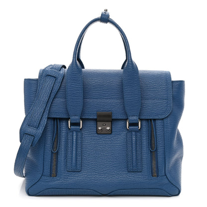 3.1 Phillip Lim Textured Calfskin Medium Pashli Satchel Cobalt 1 of 12