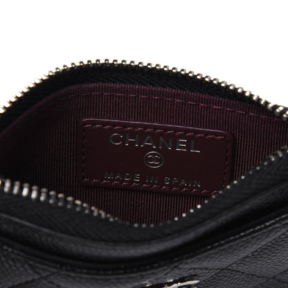 Chanel Caviar Quilted CC Zip Card Holder Black 6 of 13