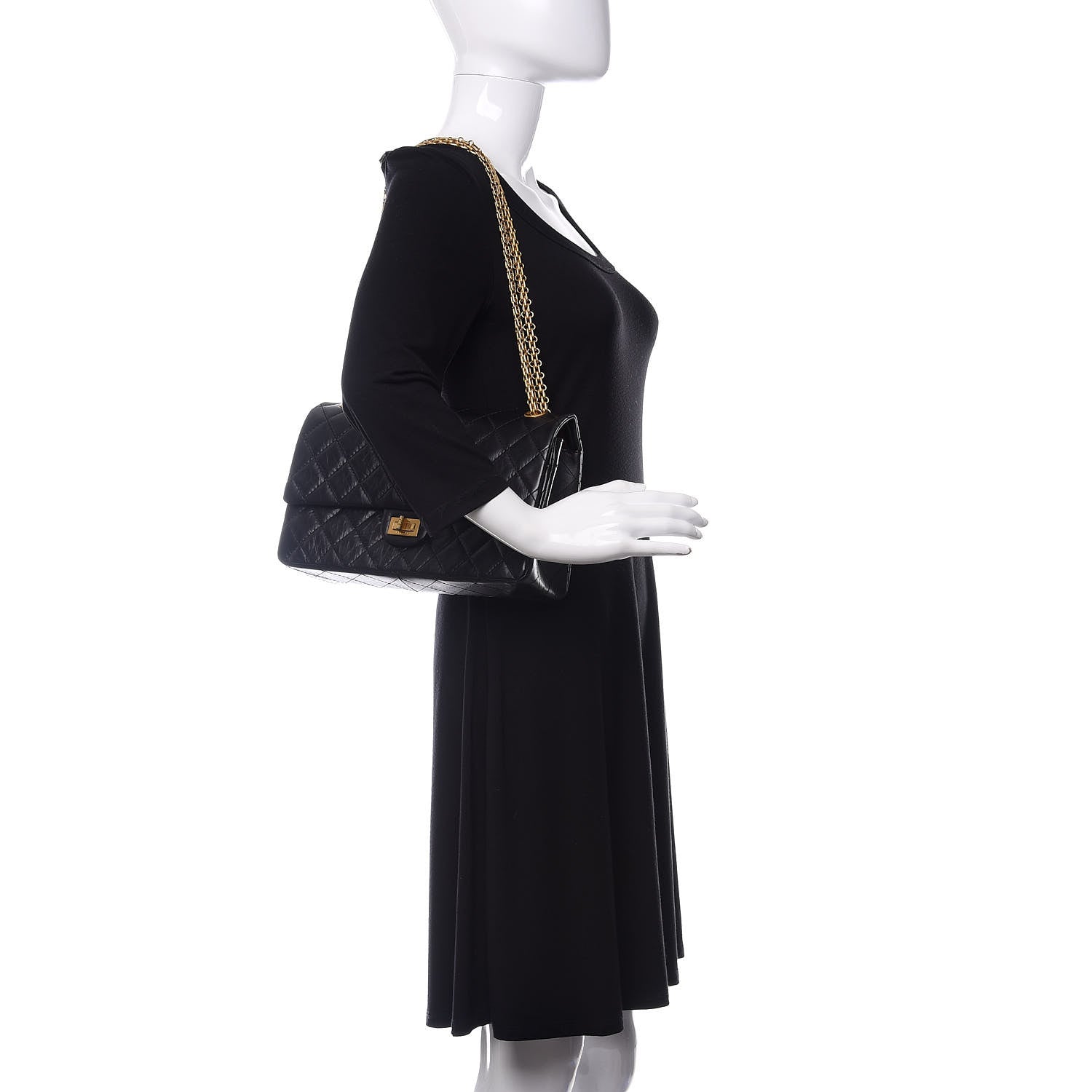 Chanel Aged Calfskin Quilted 2.55 Reissue 226 Flap Black 2 of 11