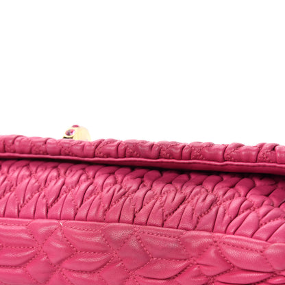 Miu Miu Nappa Matelasse Crystal Flap Clutch Fuxia 8 of 17