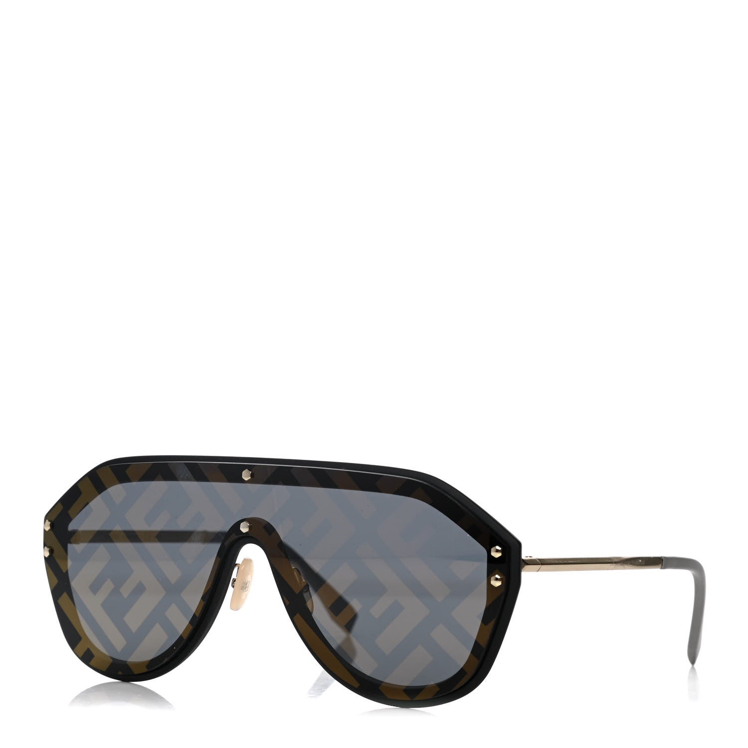 Fendi FF Fabulous Shield Sunglasses FF M0039/G/S Black 1 of 8