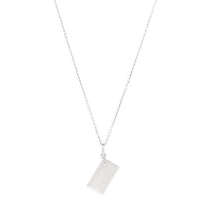 Tiffany Sterling Silver Diamond Envelope Pendant Necklace 1 of 6