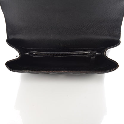 Saint Laurent Sheepskin Matelasse Chevron Monogram Medium College Bag Black 5 of 8