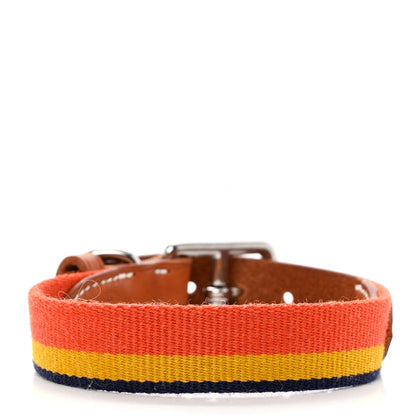 Hermes Toile Natural Bridle Robocar II Dog Collar M Dark Irish 3 of 7