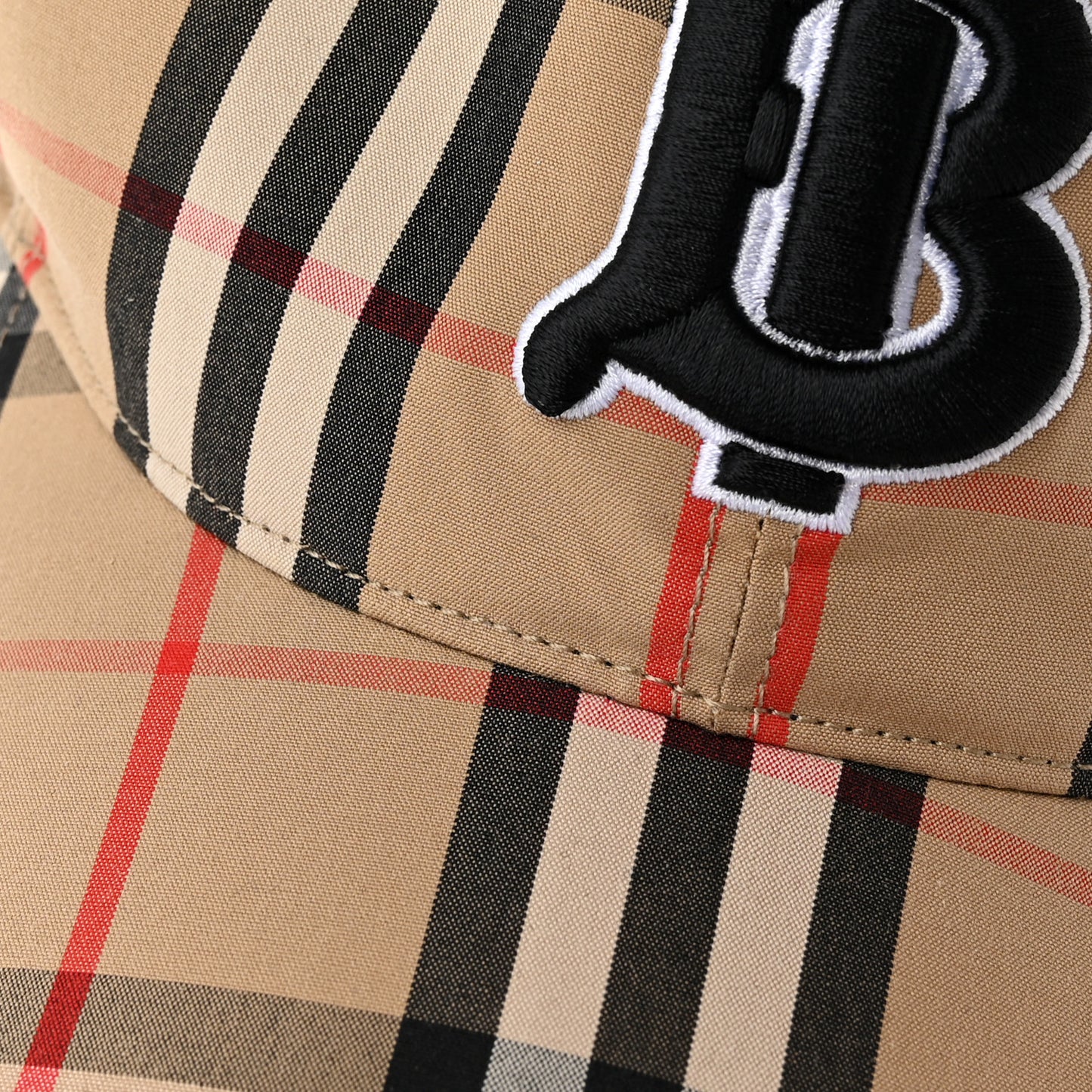 Cotton Vintage Check Monogram Baseball Hat S Archive Beige