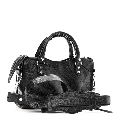 Balenciaga Agneau Classic Silver Hardware Mini City Black 3 of 9