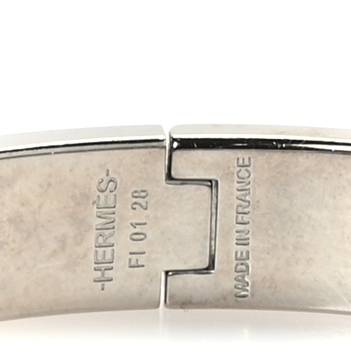 Enamel Narrow Clic Clac H Bracelet PM White