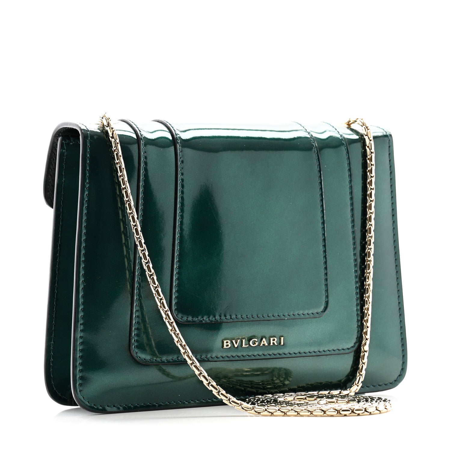 Bulgari Patent Serpenti Forever Crossbody Emerald 4 of 12