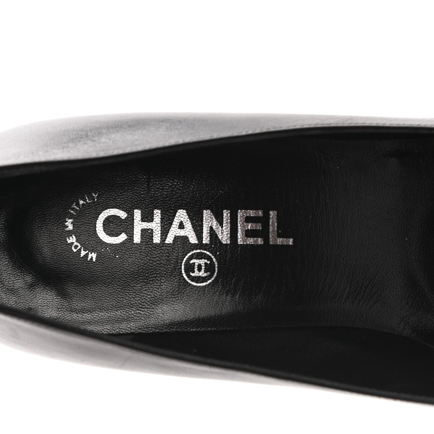Chanel Lambskin Cap Toe CC Pumps 39.5 Black 7 of 8