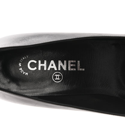 Chanel Lambskin Cap Toe CC Pumps 39.5 Black 7 of 8