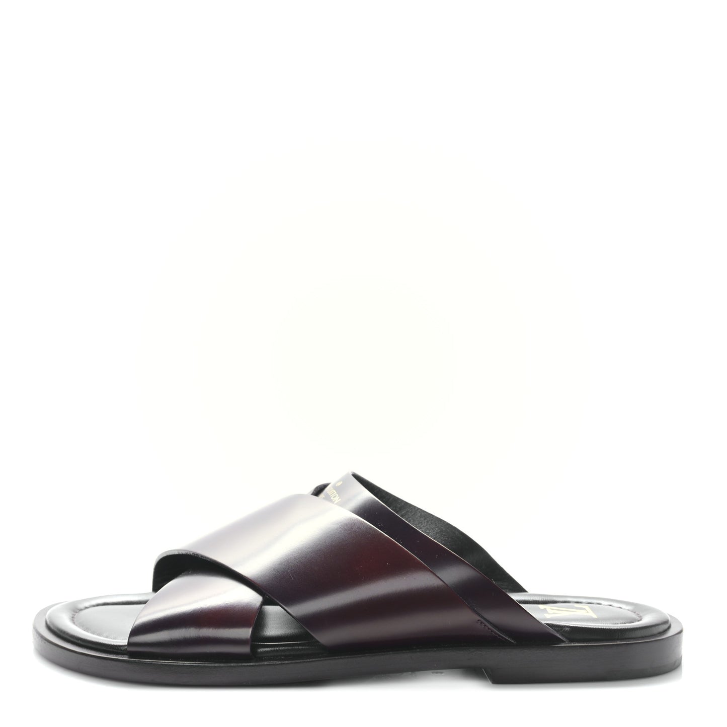 Calfskin Criss Cross Men Sandals 8 Burgundy