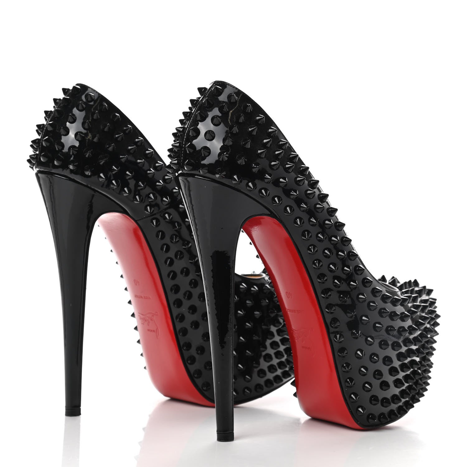 Christian Louboutin Patent Daffodile Spikes 160 Pumps 40 Black 4 of 8