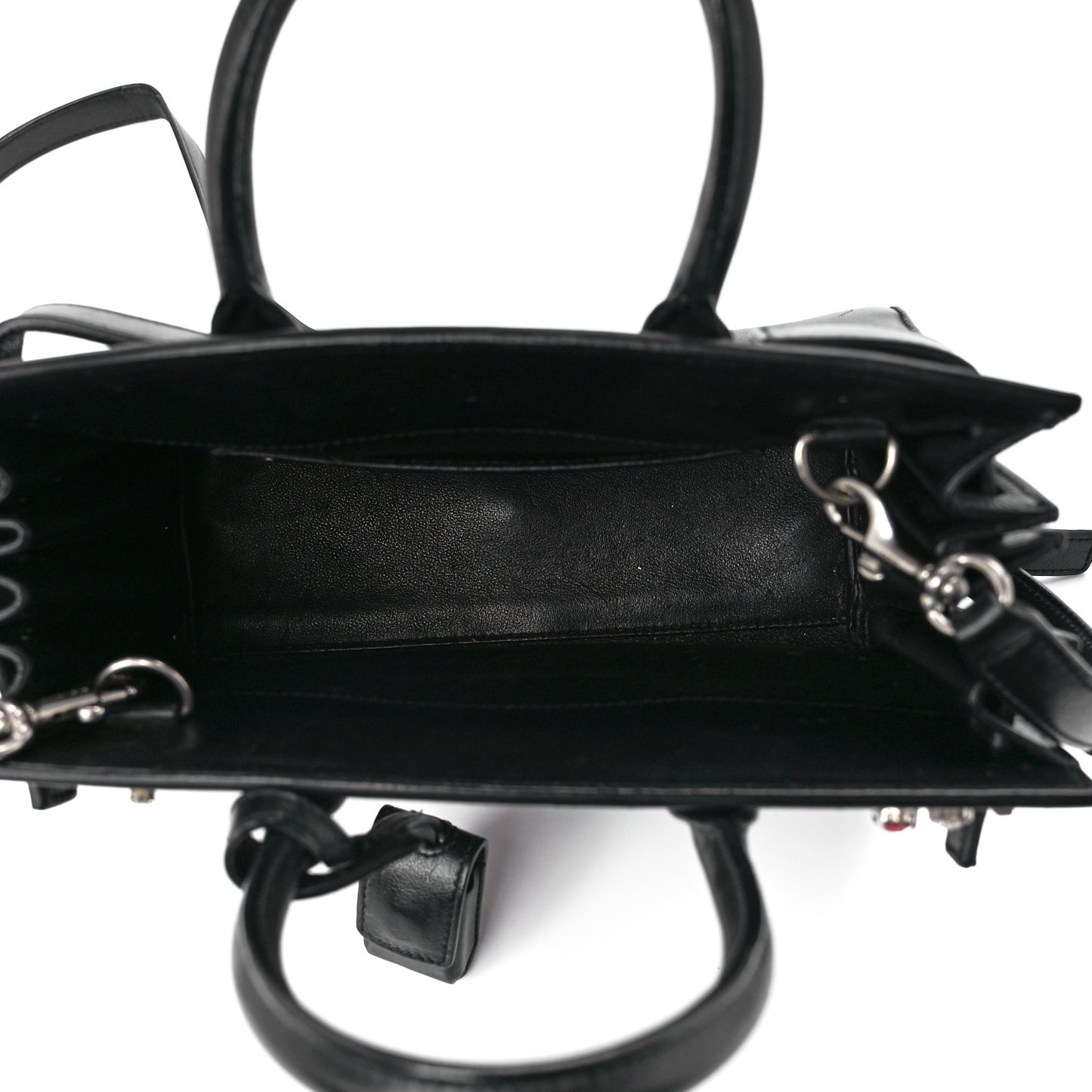Calfskin Crystal Embellished Nano Sac de Jour Black