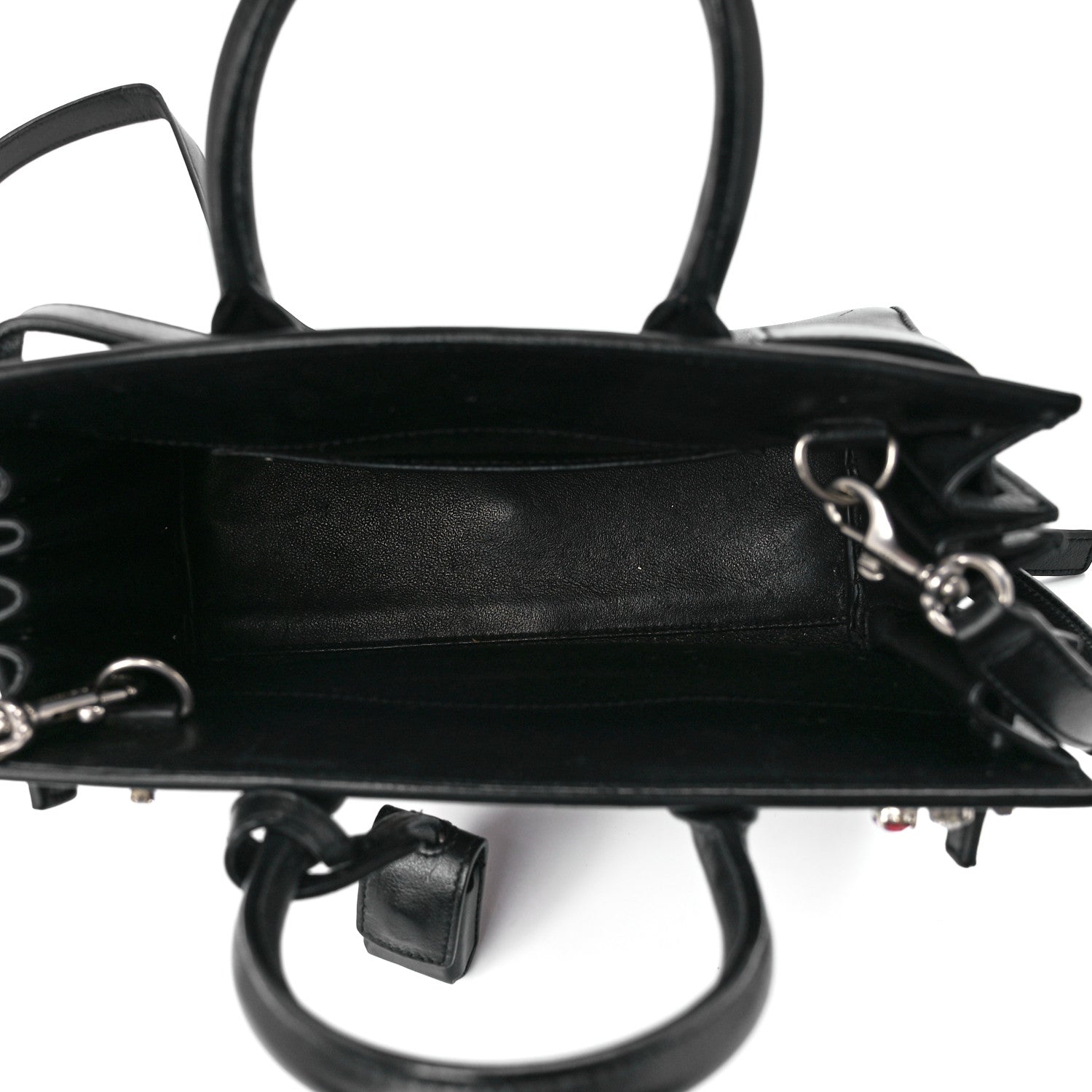 Saint Laurent Calfskin Crystal Embellished Nano Sac de Jour Black 5 of 12