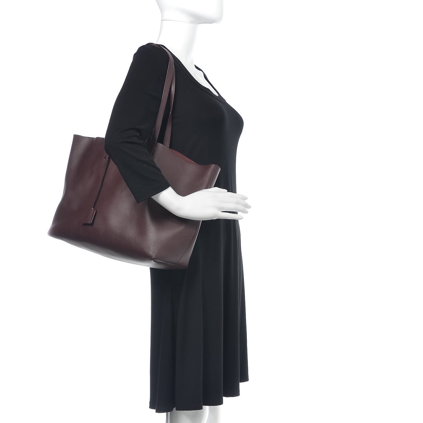 Calfskin Large Shopping Tote Bordeaux