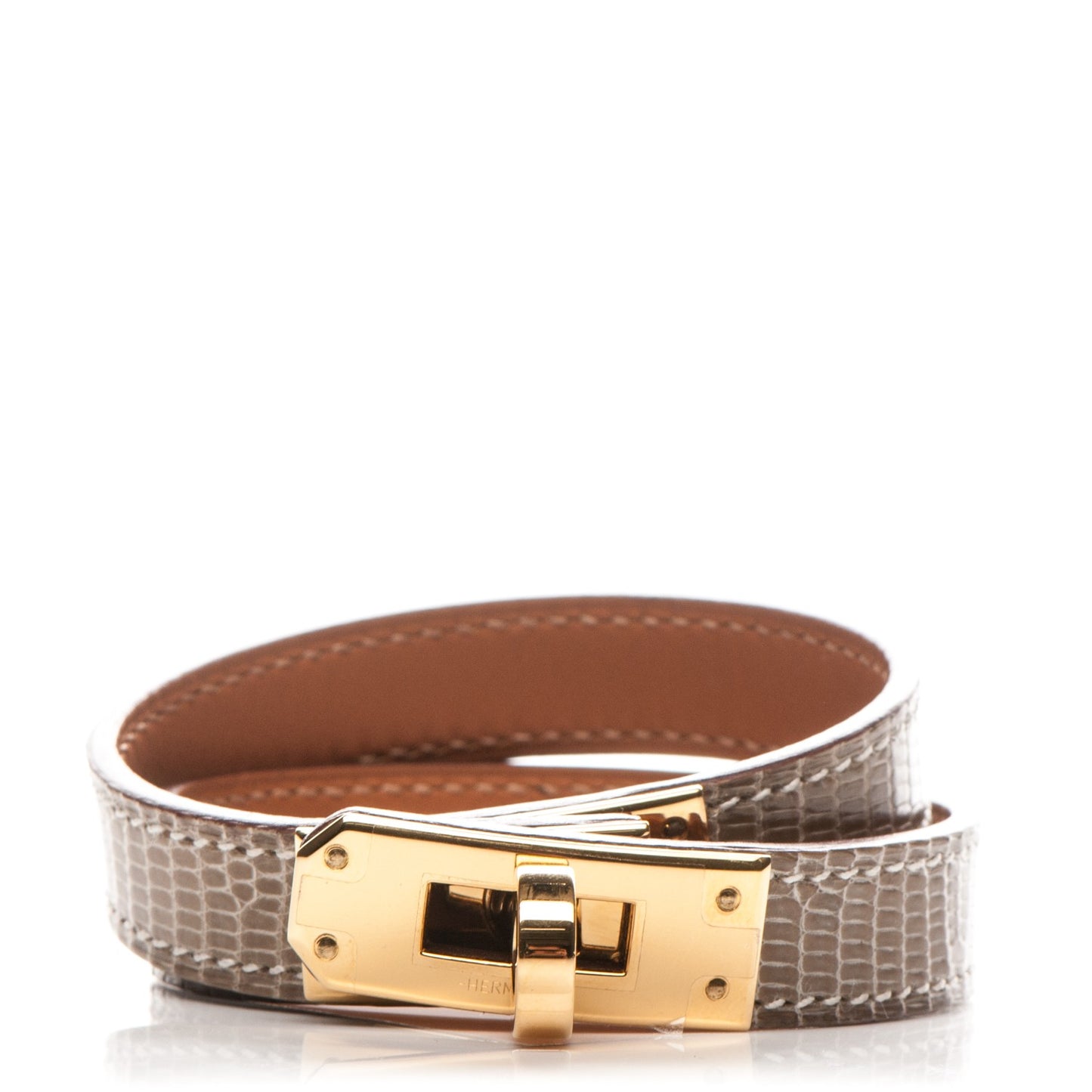 Niloticus Lizard Kelly Double Tour Bracelet S Ficelle
