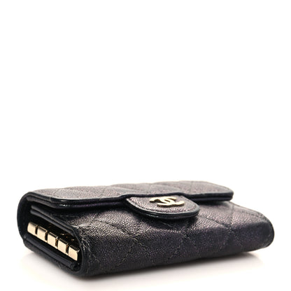 Chanel Iridescent Caviar Quilted Classic 4 Key Holder Wallet Black 4 of 9