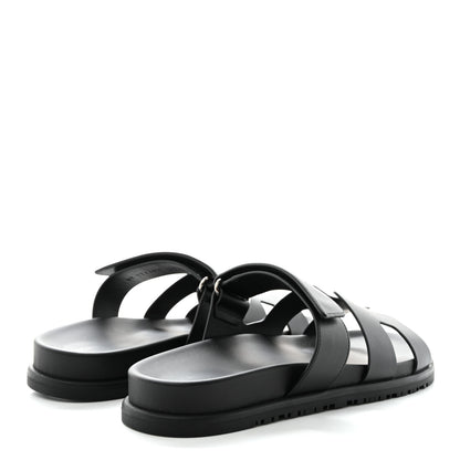 Hermes Calfskin Womens Chypre Sandals 39 Black 4 of 9