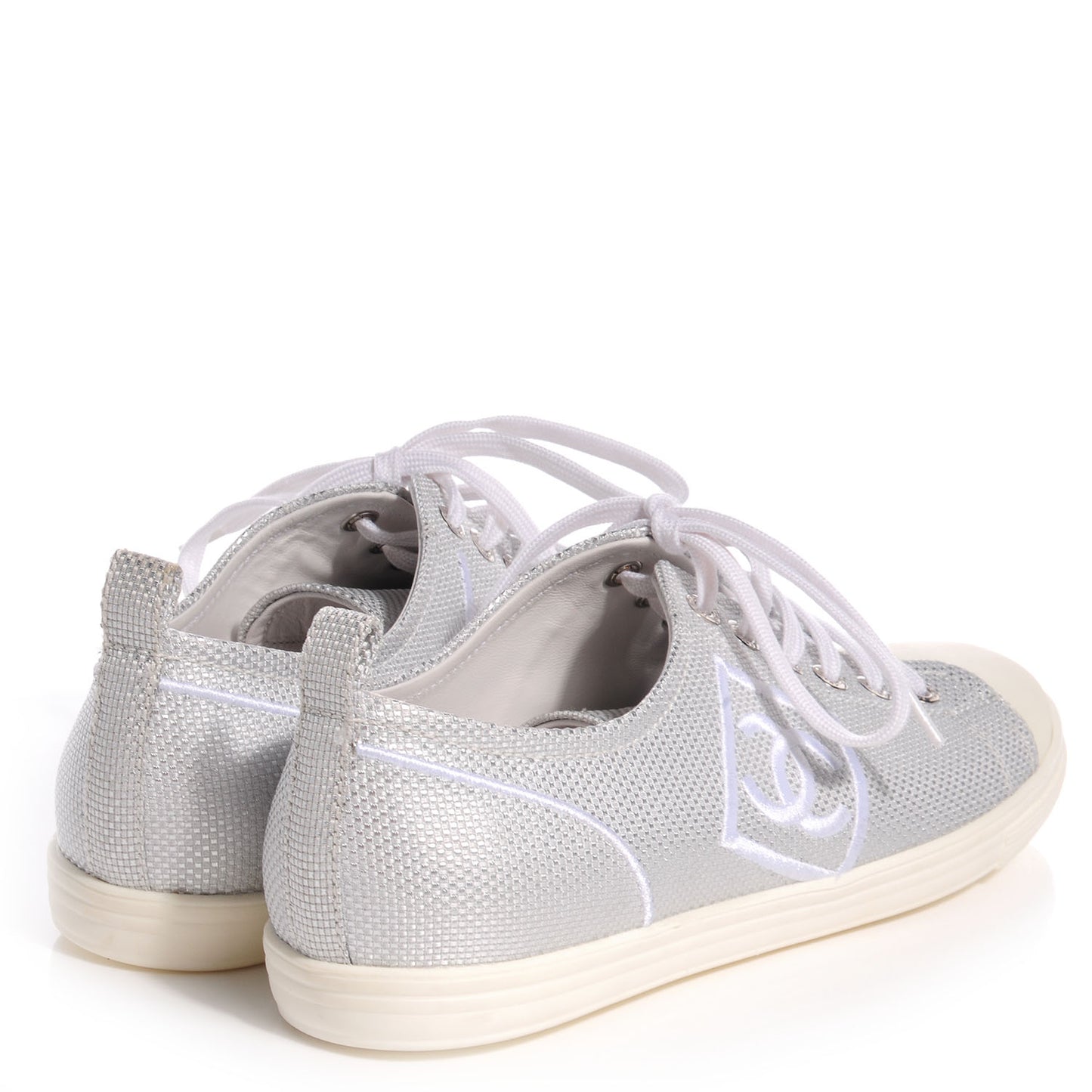 Canvas CC Tennis Shoes 38.5 Metallic Silver