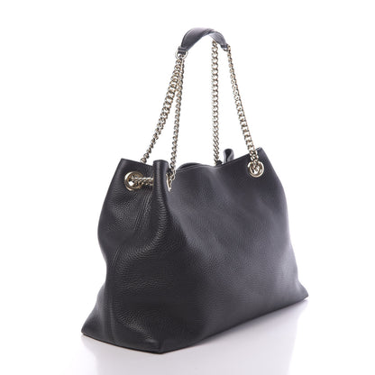 Gucci Pebbled Calfskin Medium Soho Chain Shoulder Bag Black 3 of 10