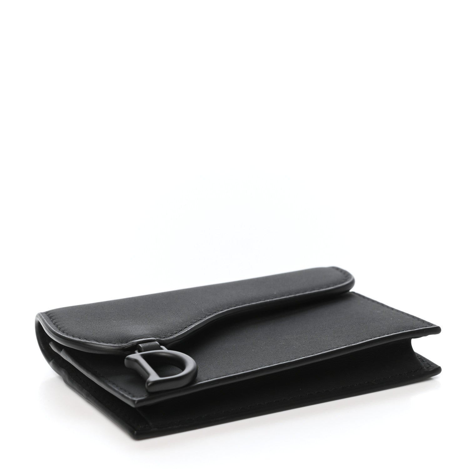 Christian Dior Ultra Matte Calfskin Saddle Card Holder Black 4 of 8