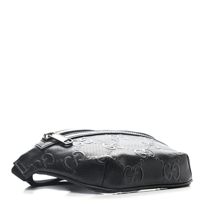 Gucci Calfskin GG Tennis Embossed Belt Bag Black 3 of 11