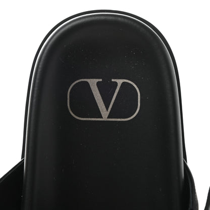 Valentino Garavani Calfskin Roman Stud Slide Sandals 37.5 Black 7 of 9