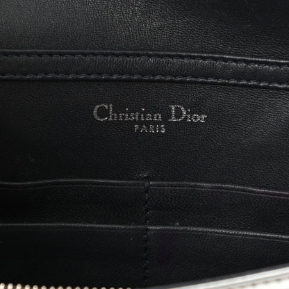 Christian Dior Metallic Patent Micro-Cannage Diorama Wallet on Chain Pouch Silver 6 of 8