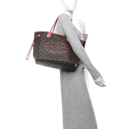 Louis Vuitton Monogram Articles de Voyage Ikat Neverfull MM Rose Velours 2 of 12