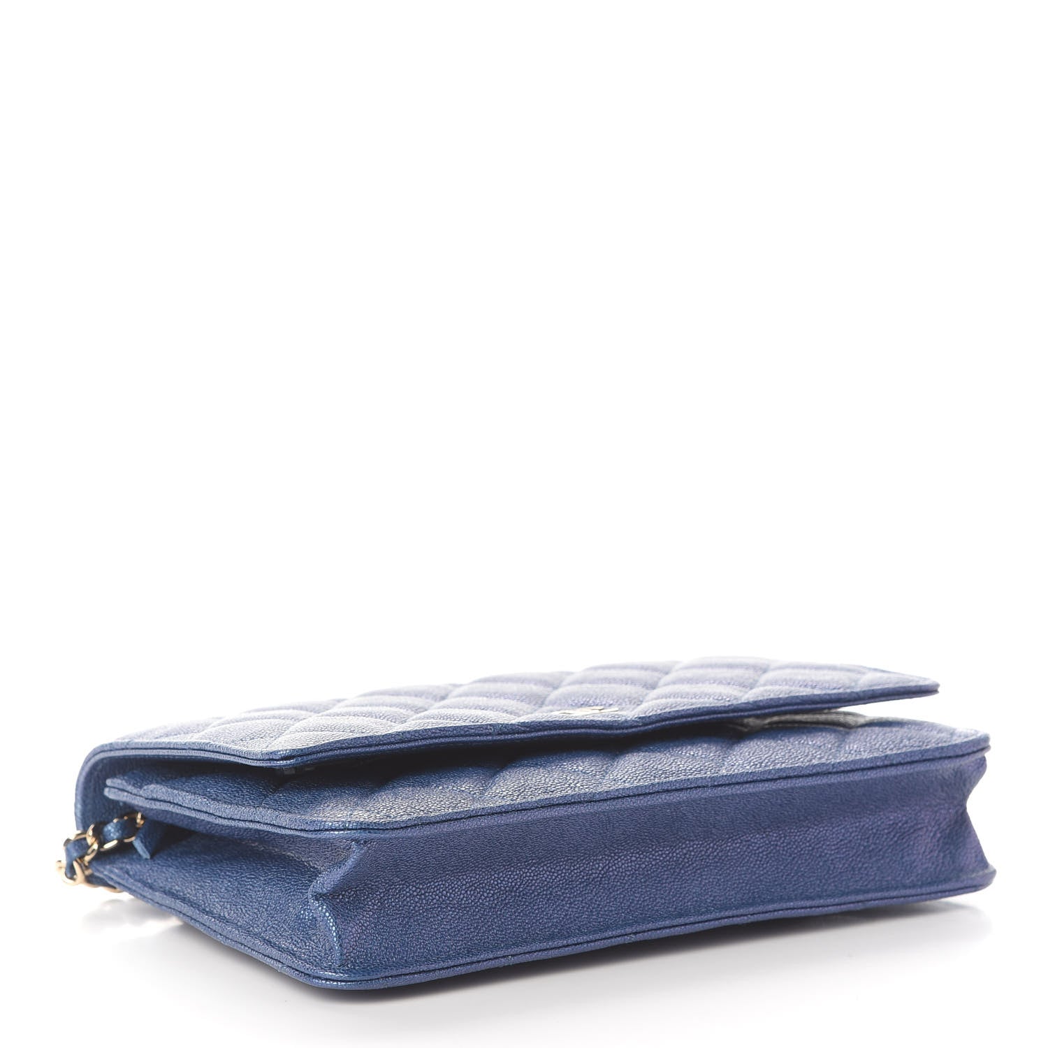 Chanel Iridescent Caviar Quilted Wallet On Chain WOC Dark Blue 3 of 8