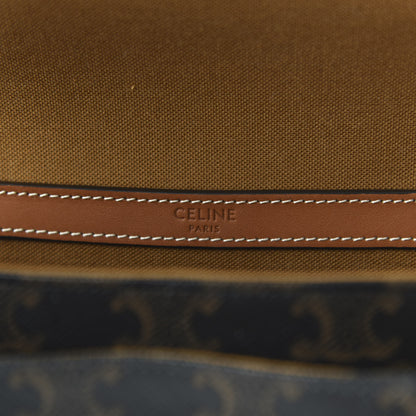 Celine Triomphe Canvas Medium Folco Bag Tan 8 of 10