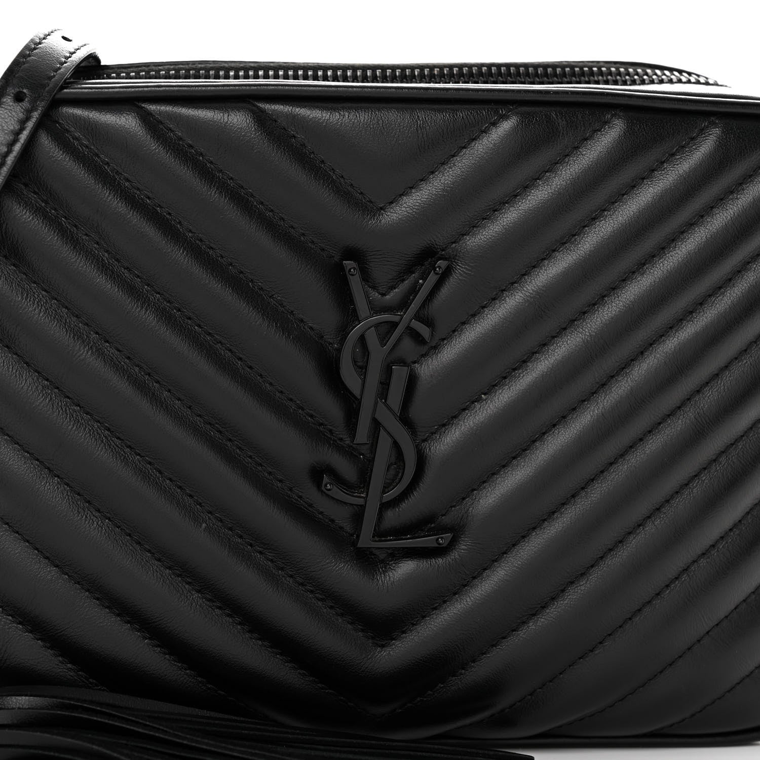 Saint Laurent Calfskin Matelasse Monogram Monochrome Lou Camera Bag Black 7 of 10