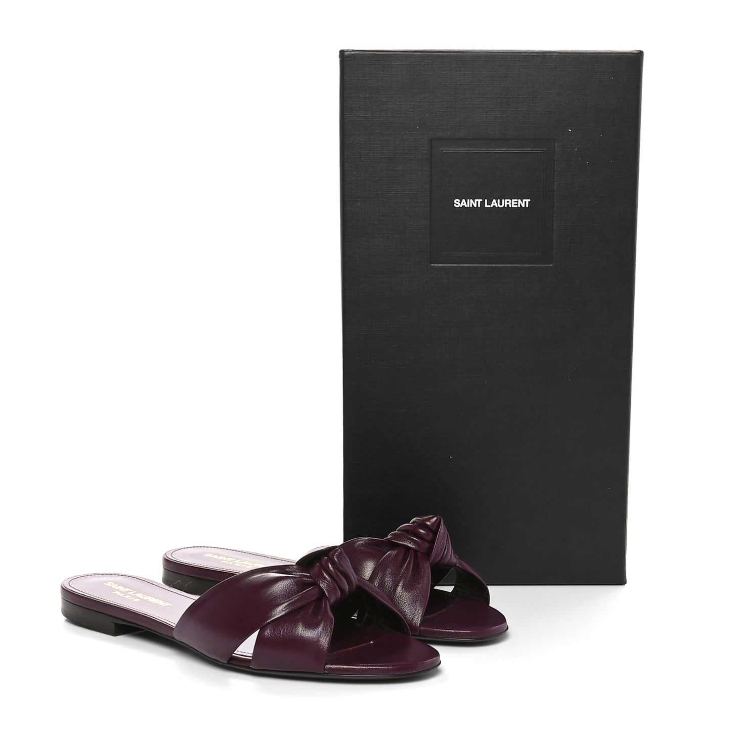 Incrociato Muriel Bianca Slide Sandals 36.5 Wine Red