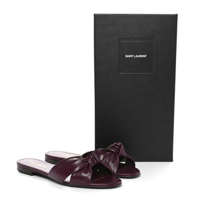 Saint Laurent Incrociato Muriel Bianca Slide Sandals 36.5 Wine Red 9 of 9