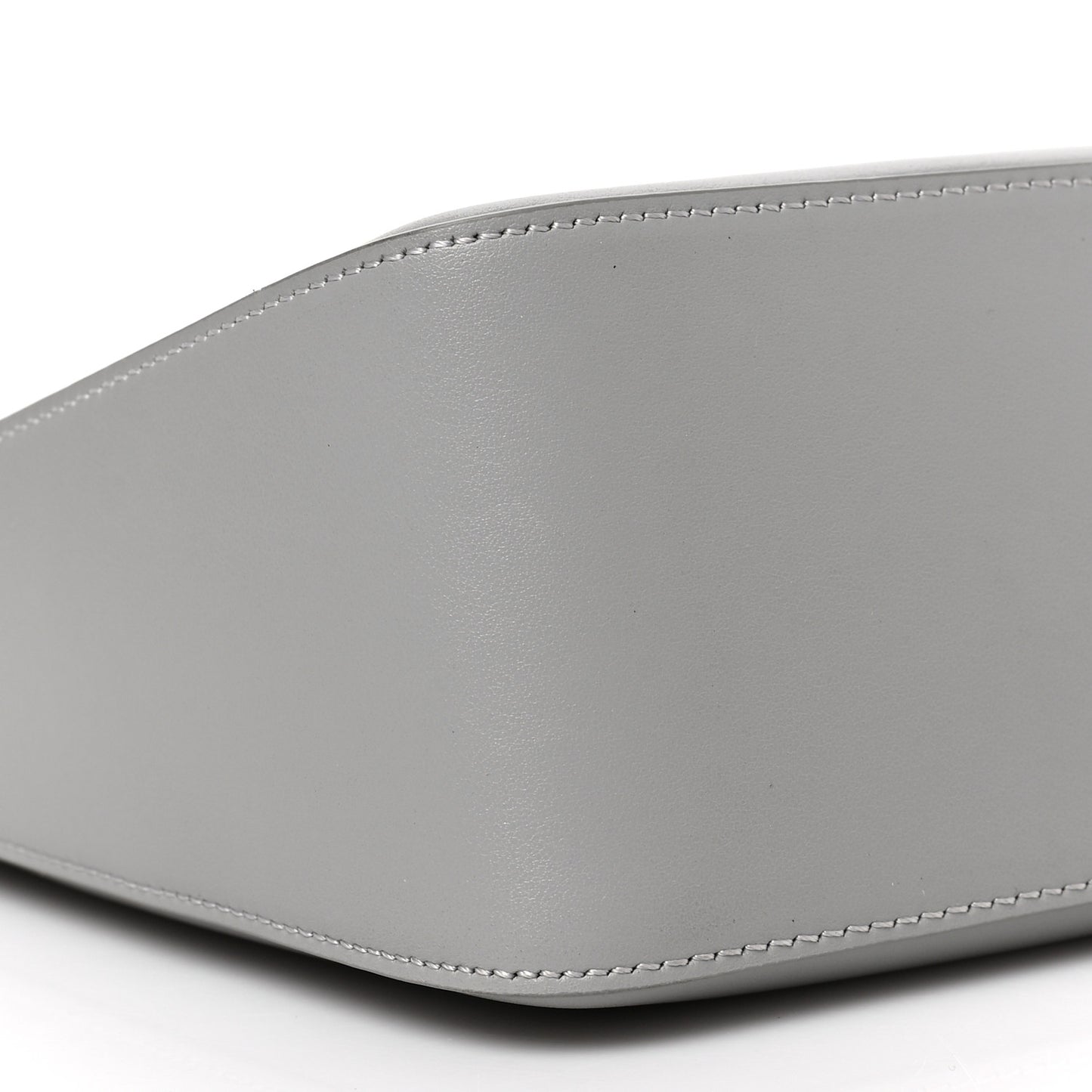 Smooth Calfskin Small Moon Cut Out Shoulder Bag Grey