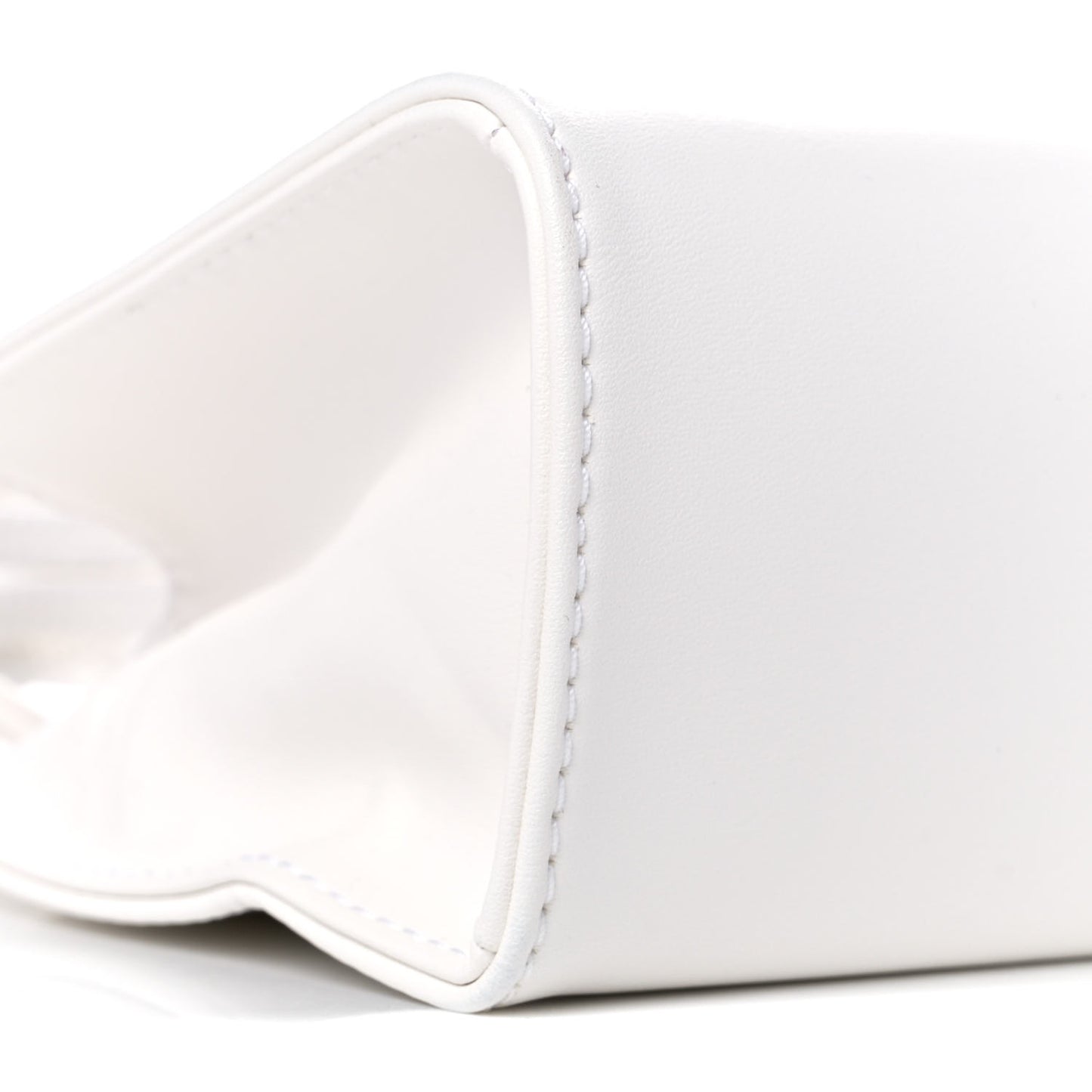 Vegan Leather Small Shopping Bag White