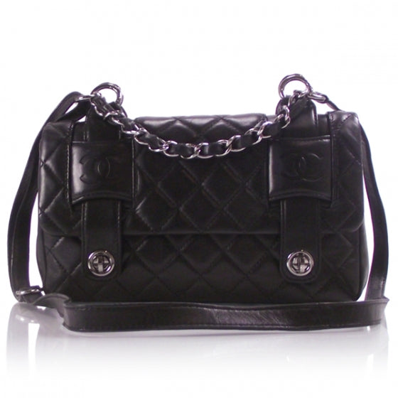 Chanel Lambskin Quilted Twist Lock Flap 1 of 11