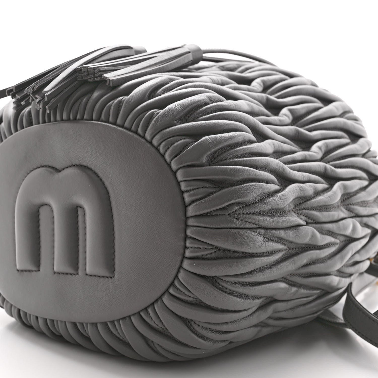 Miu Miu Nappa Matelasse Small Bucket Bag Marmo 9 of 11