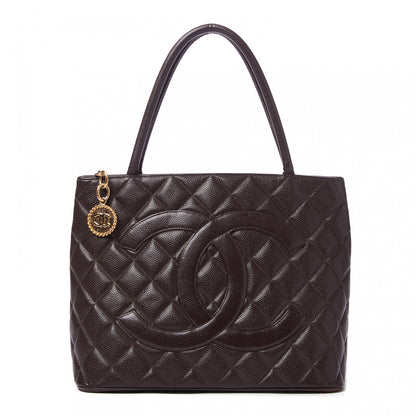 Chanel Caviar Quilted Medallion Tote Dark Brown 1 of 9