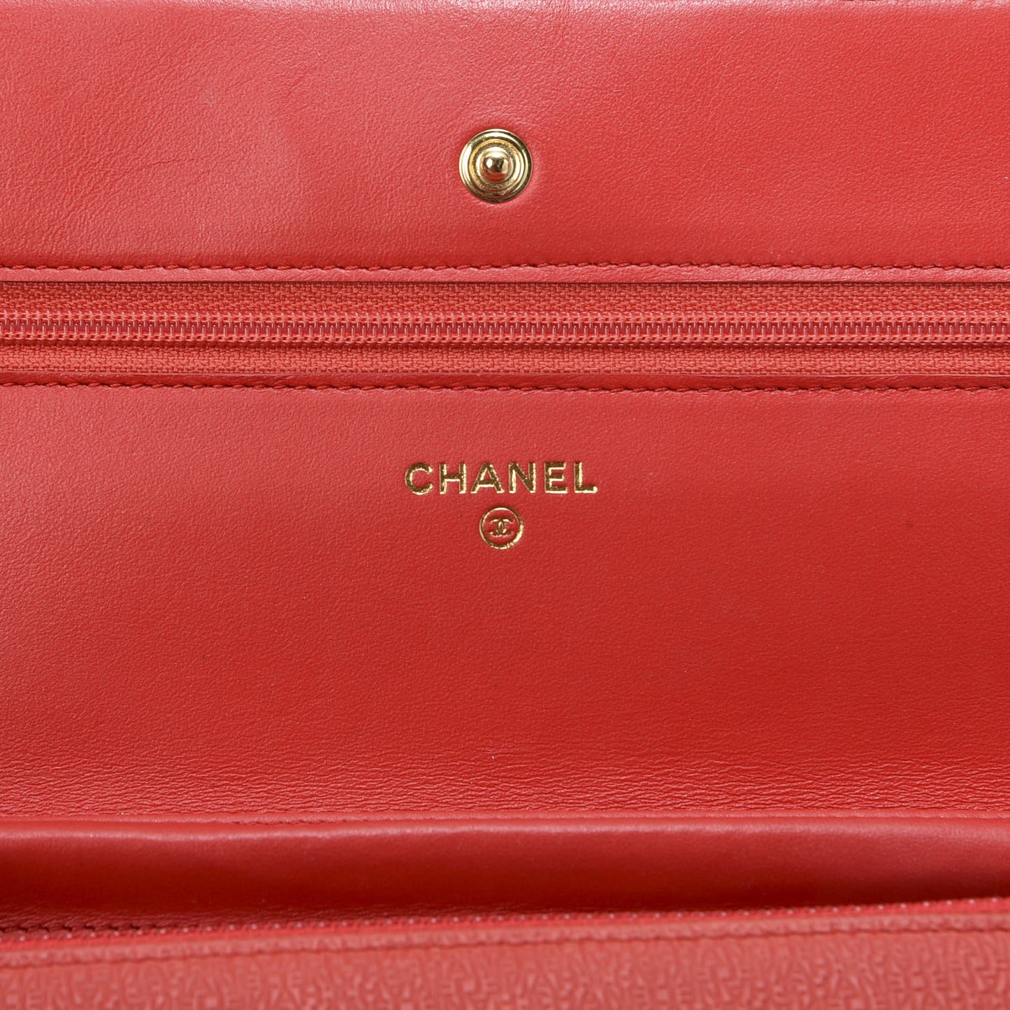 Letter Calfskin Embossed Quilted Wallet On Chain WOC Red