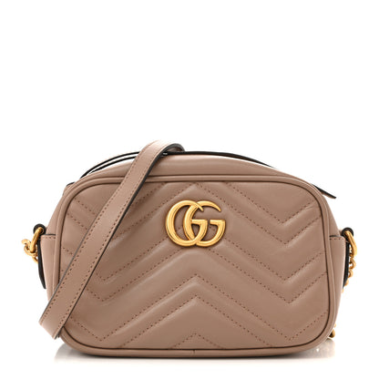 Gucci Calfskin Matelasse Mini GG Marmont Chain Shoulder Bag Porcelain Rose 1 of 14