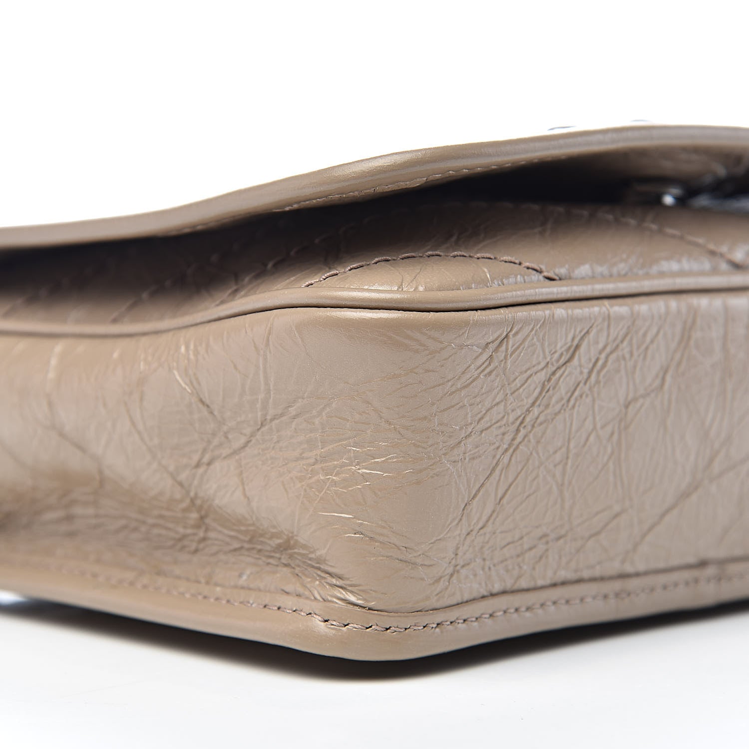 Saint Laurent Crinkled Calfskin Matelasse Monogram Niki Chain Wallet Dusty Grey 8 of 10
