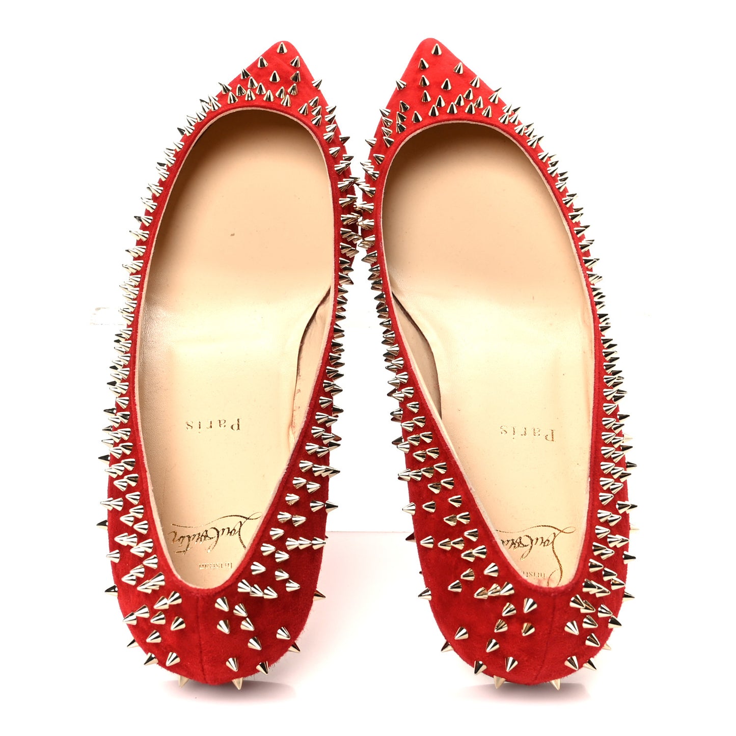 Veau Velours Studded Escarpic Flat 41 Rougissime
