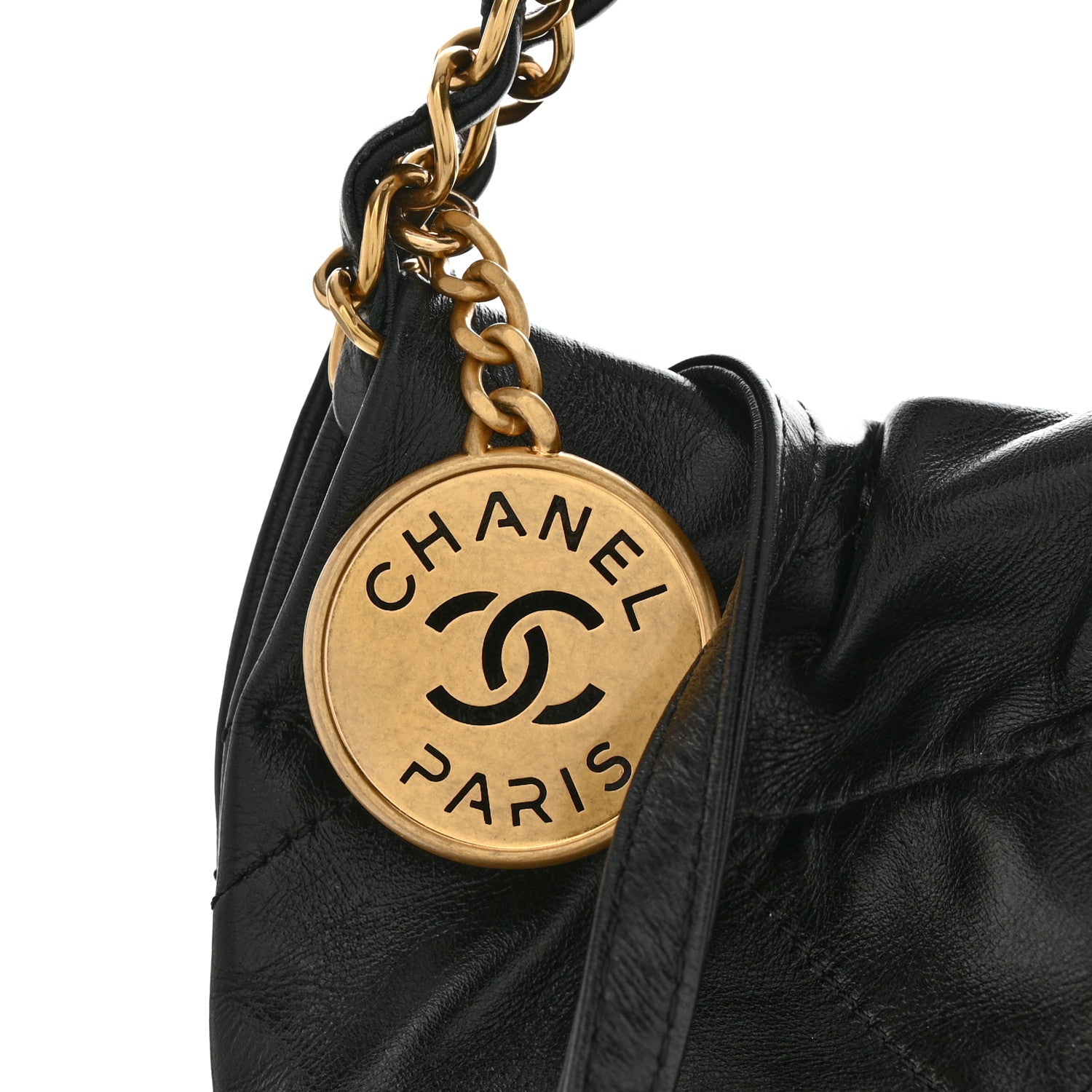 Chanel Shiny Calfskin Quilted Small Chanel 22 Black 9 of 12