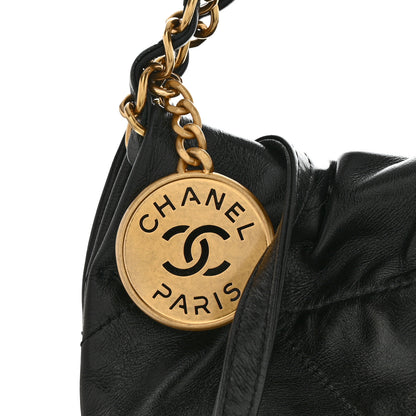 Chanel Shiny Calfskin Quilted Small Chanel 22 Black 9 of 12