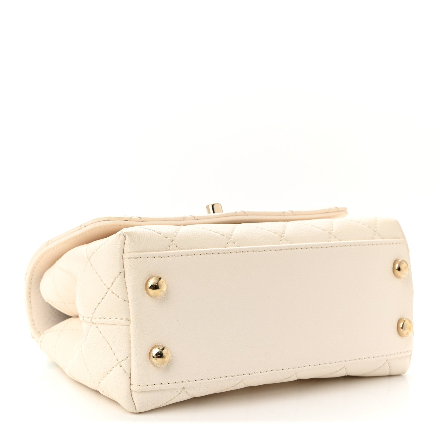 Chanel Goatskin Quilted Extra Mini Rainbow Coco Handle Flap White 3 of 9